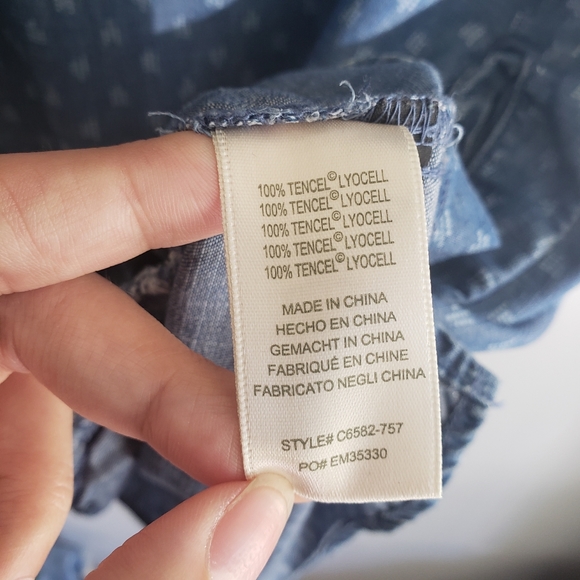 Anthropologie Cloth & Stone Chambray Shirt Dress - Picture 9 of 10